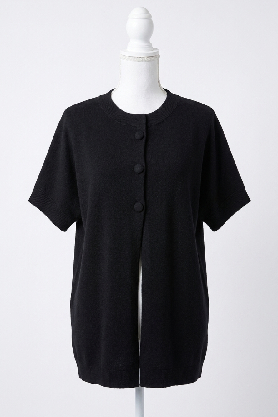 NEW PINCH three button sweater in black